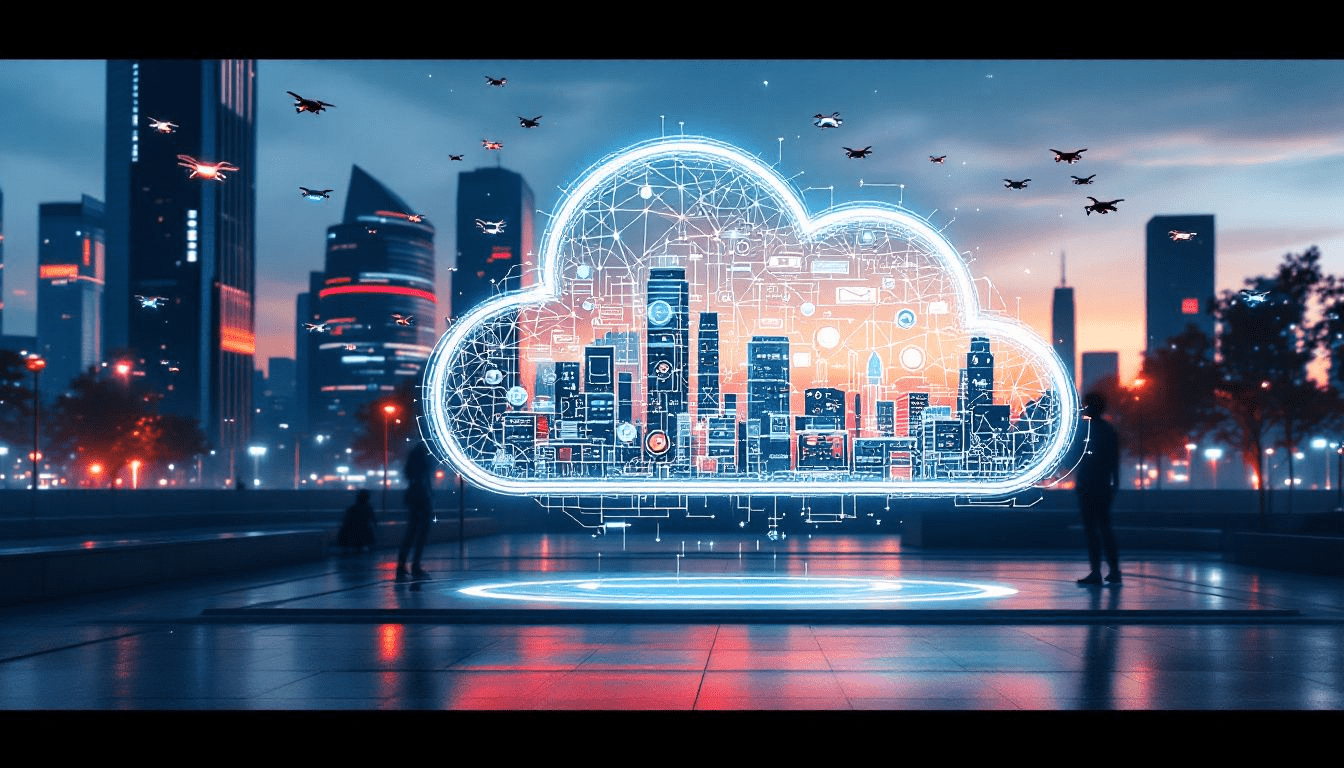 A diagram showcasing the different types of hosted services available.