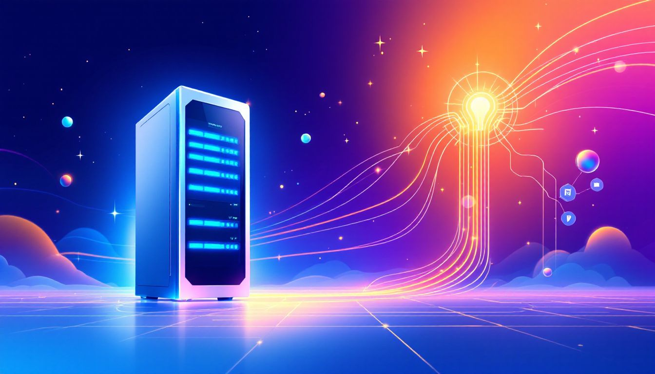 An illustration showing the concept of a web host and its role in web hosting.